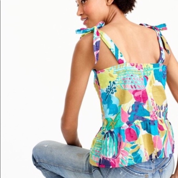 J. Crew Tops - J Crew Black Label. Seaside Floral Tank